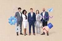 Diverse business people, teamwork remix