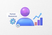 Human resources word, 3D business remix