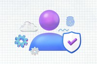 3D user icon, personal data protection remix