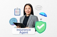 Insurance agent word, job & career remix