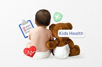 Kids health word, healthcare remix