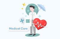 Medical care word, healthcare remix