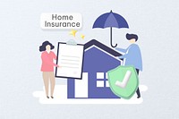 Home insurance word, security & protection remix