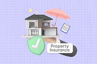 Property insurance word, security & protection remix