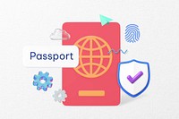 Passport word, travel 3D remix