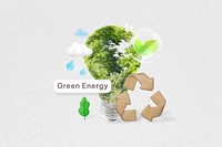 Green energy word, environment remix