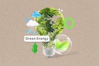 Green energy word, environment remix