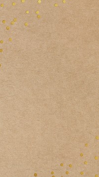 Craft paper textured mobile wallpaper, gold confetti border