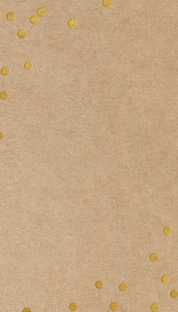 Craft paper textured mobile wallpaper, gold confetti border