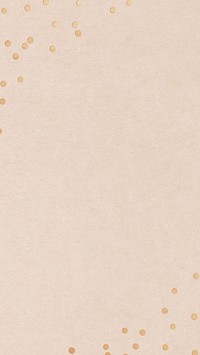 Beige mobile wallpaper, gold confetti border