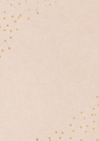 Aesthetic beige background, gold confetti border