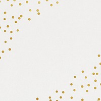 Gold confetti border, off-white background psd