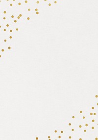 Gold confetti border, off-white background