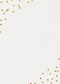 Gold confetti border, off-white background