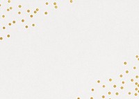 Festive off-white background, gold confetti border