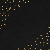 Festive black background, gold confetti border psd