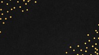 Festive black desktop wallpaper, gold confetti border