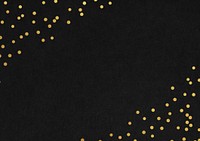 Gold confetti border, black background