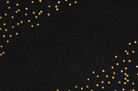 Gold confetti border, black background psd