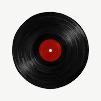 Vinyl record, music collage element psd