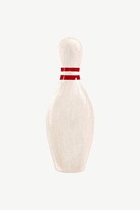 Bowling pin, sport equipment collage element psd