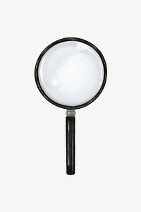 Magnifying glass, education illustration psd