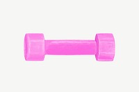 Pink dumbbell, gym equipment illustration psd