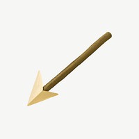 Wooden arrow, object illustration psd