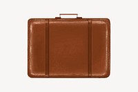 Brown luggage, travel illustration