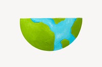 Half globe, environment collage element psd