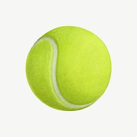 Tennis ball, sport equipment collage element psd