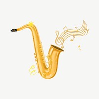 Saxophone aesthetic, jazz music remix psd