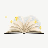 Sparkly open book, education remix psd