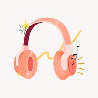 Pink headphones, music lover aesthetic remix
