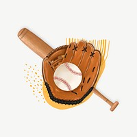 Baseball glove, sport equipment remix psd