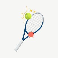 Tennis racket and ball, sport equipment psd