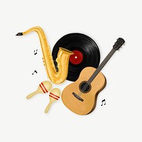 Jazz music aesthetic, instruments remix psd