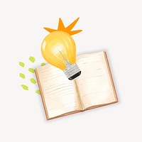 Book and light bulb, education remix