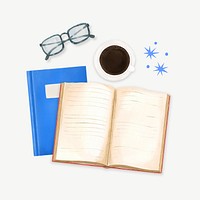 Book and coffee, education remix psd