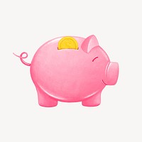 Piggy bank, savings & finance illustration
