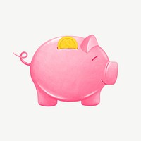 Piggy bank, savings & finance illustration psd