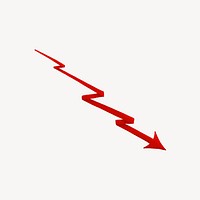 Red decreasing arrow, business element