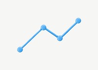 Business line graph, blue element graphic psd