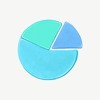 Business pie chart, blue element graphic psd