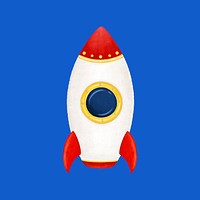 Space rocket collage element psd