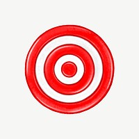 Red dartboard target collage element psd