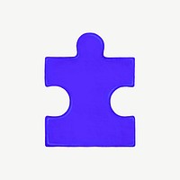 Blue jigsaw puzzle collage element psd