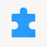 Blue jigsaw puzzle element graphic