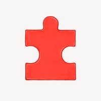 Red jigsaw puzzle element graphic