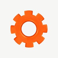 Orange cogwheel, business element graphic psd